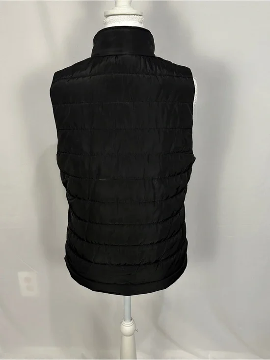 Michael Kors Black Quilted Puffer Vest with Gold-Tone Buttons - Picture 8 of 9